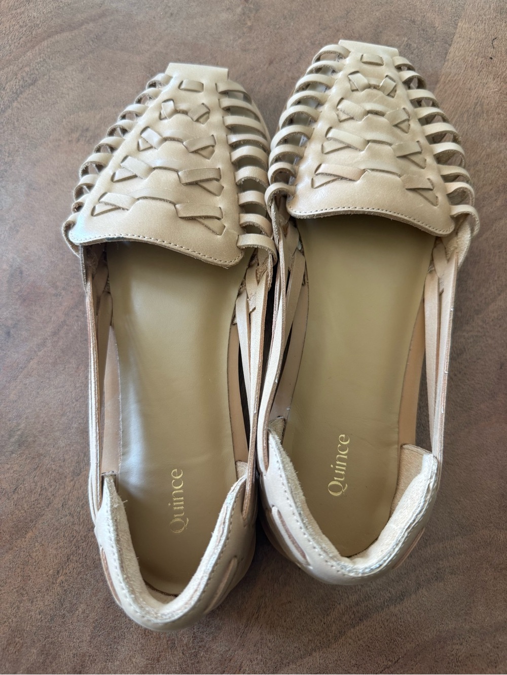 Quince Women’s 100% Leather Huarache Flats in Color Cashew US 8.5 - Picture 2 of 8